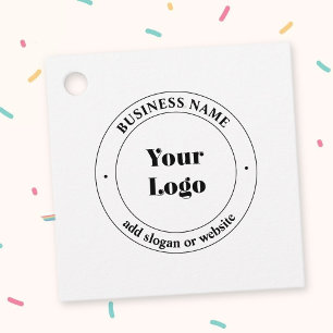 Uw bedrijfslogo & promotionele tekst Wit Bedankjes Labels