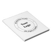 Uw bedrijfslogo & promotionele tekst | Wit Notitieblok (Schuin)