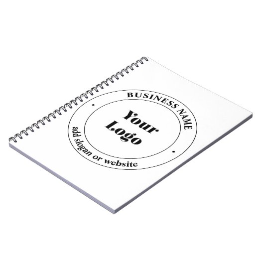 Uw bedrijfslogo & promotionele tekst | Wit Notitieboek (Linkerzijde)