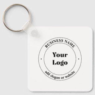 Uw bedrijfslogo & promotionele tekst   Wit Sleutelhanger