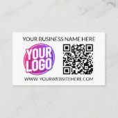 Uw bedrijfslogo, QR-code en tekst van het bedrijfs Visitekaartje (Voorkant)