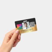 Uw bedrijfslogo QR-code foto van werknemer Badge (Handheld)