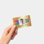 Uw bedrijfslogo QR-code Medewerker foto Goud Badge (Handheld)