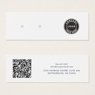 Uw bedrijfslogo QR-code oorbellen displaykaart Mini Visitekaartjes