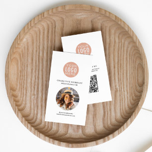 Uw bedrijfslogo QR-code personeelsfoto Visitekaartje