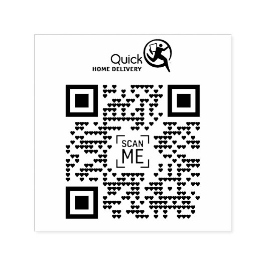 Uw bedrijfslogo QR-code rubberen stempel (Design)