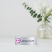 Uw bedrijfslogo, teamlogo, QR-code en tekst Mini Visitekaartje (Staand voorkant)