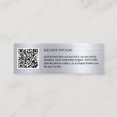 Uw bedrijfslogo, teamlogo, QR-code en tekst Mini Visitekaartje (Achterkant)