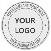 Uw bedrijfslogo tekst promotie sticker sjabloon (Voorkant)