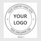 Uw bedrijfslogo tekst promotie sticker sjabloon (Vel)