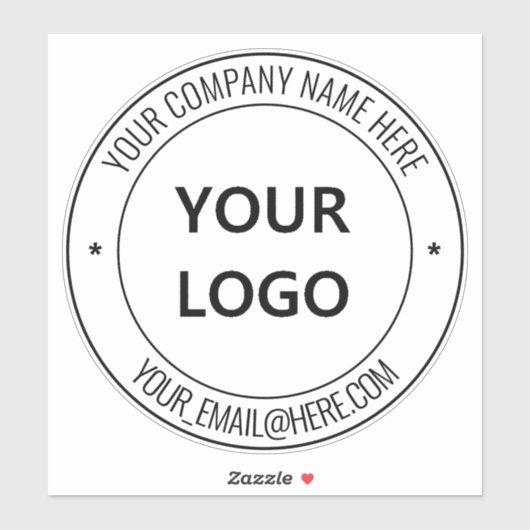 Uw bedrijfslogo tekst promotie sticker sjabloon (Vel)