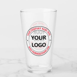 Uw bedrijfslogo tekst promotioneel glas voorbeeld