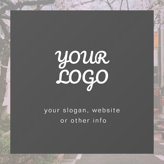 Uw bedrijfslogo & tekst | Stijlvol donkergrijs Raamsticker