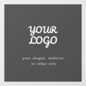 Uw bedrijfslogo & tekst | Stijlvol donkergrijs Raamsticker (Vel)
