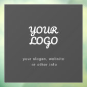 Uw bedrijfslogo & tekst | Stijlvol donkergrijs Raamsticker (Vel 3)