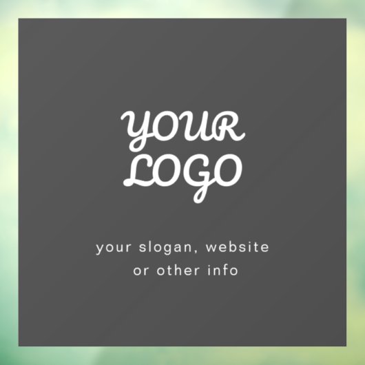 Uw bedrijfslogo & tekst | Stijlvol donkergrijs Raamsticker (Vel 3)
