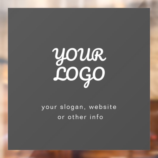 Uw bedrijfslogo & tekst | Stijlvol donkergrijs Raamsticker (Vel 2)