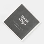 Uw bedrijfslogo & tekst | Stijlvol donkergrijs Servet (Hoek)