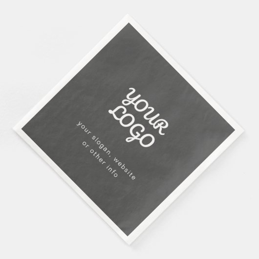 Uw bedrijfslogo & tekst | Stijlvol donkergrijs Servet (Hoek)