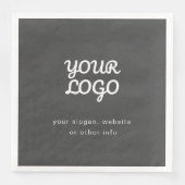 Uw bedrijfslogo & tekst | Stijlvol donkergrijs Servet (Voorkant)