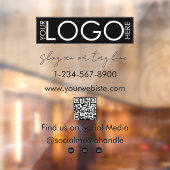 Uw bedrijfslogo winkelpui QR-code social media Raamsticker (Vel 2)