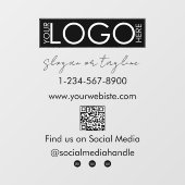 Uw bedrijfslogo winkelpui QR-code social media Raamsticker (Vel)