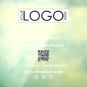 Uw bedrijfslogo winkelpui QR-code social media Raamsticker (Vel 3)