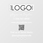 Uw bedrijfslogo winkelpui QR-code social media Raamsticker (Vel)