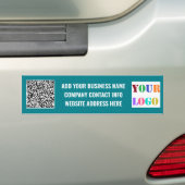 Uw bedrijfslogotekst en QR-code bumpersticker (Op auto)