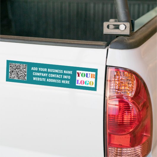 Uw bedrijfslogotekst en QR-code bumpersticker (Op Truck)