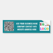 Uw bedrijfslogotekst en QR-code bumpersticker (Voorkant)