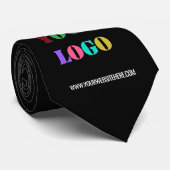 Uw bedrijfslogotekst en QR-code promotionele das (Opgerold)