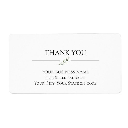 Uw bedrijfsnaam adres legant eenvoudig product etiket (Voorkant)