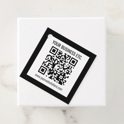 Uw bedrijfsnaam & bewerkbare QR-code Bedankjes Labels (In situ)