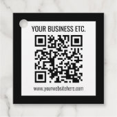 Uw bedrijfsnaam & bewerkbare QR-code Bedankjes Labels (Voorkant)