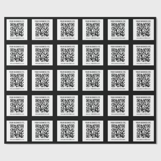Uw bedrijfsnaam & bewerkbare QR-code Cadeaupapier (Vlak)