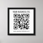 Uw bedrijfsnaam & bewerkbare QR-code Canvas Afdruk (Voorkant)
