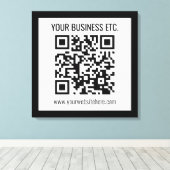 Uw bedrijfsnaam & bewerkbare QR-code Canvas Afdruk (Insitu (Houten vloer))