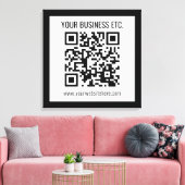 Uw bedrijfsnaam & bewerkbare QR-code Canvas Afdruk (Insitu (Woonkamer))