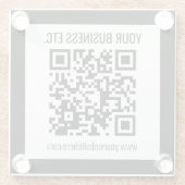 Uw bedrijfsnaam & bewerkbare QR-code Glazen Onderzetter (Achterkant)