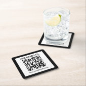 Uw bedrijfsnaam & bewerkbare QR-code Kartonnen Onderzetters (Insitu)