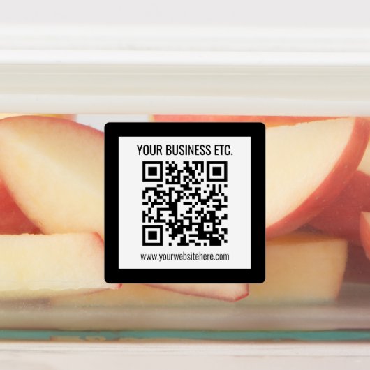Uw bedrijfsnaam & bewerkbare QR-code Labels (Aangebracht)
