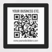 Uw bedrijfsnaam & bewerkbare QR-code Labels (Design 1)