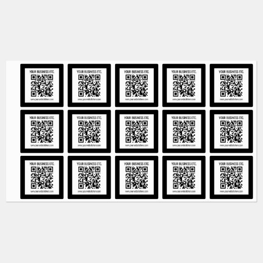Uw bedrijfsnaam & bewerkbare QR-code Labels (Vel)