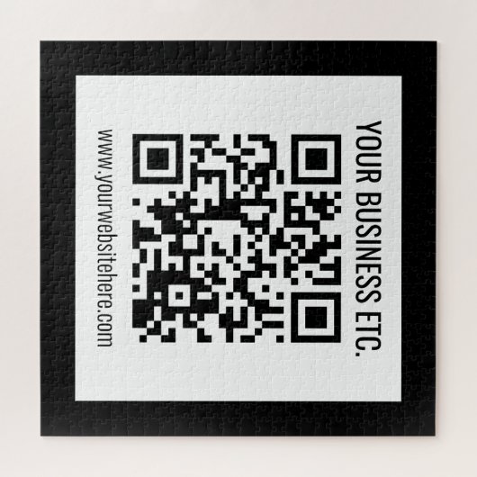 Uw bedrijfsnaam & bewerkbare QR-code Legpuzzel (Horizontaal)