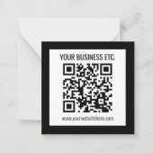 Uw bedrijfsnaam & bewerkbare QR-code Notitiekaartje (Voorkant)