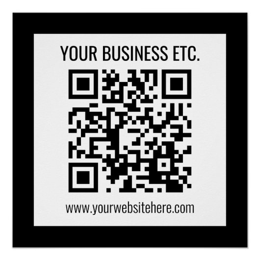 Uw bedrijfsnaam & bewerkbare QR-code Perfect Poster (Voorkant)