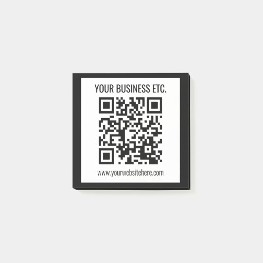 Uw bedrijfsnaam & bewerkbare QR-code Post-it® Notes (Voorkant)