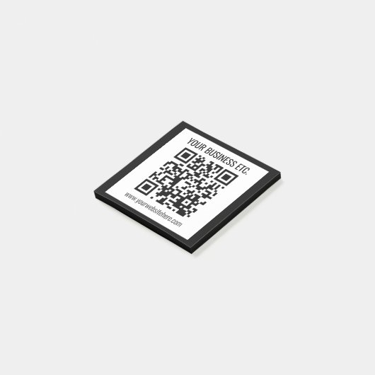 Uw bedrijfsnaam & bewerkbare QR-code Post-it® Notes (Schuin)