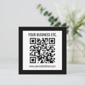 Uw bedrijfsnaam & bewerkbare QR-code Programmakaart (Staand voorkant)